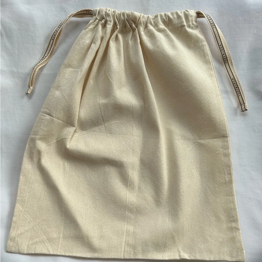 Tory Burch Natural Canvas Drawstring Bag